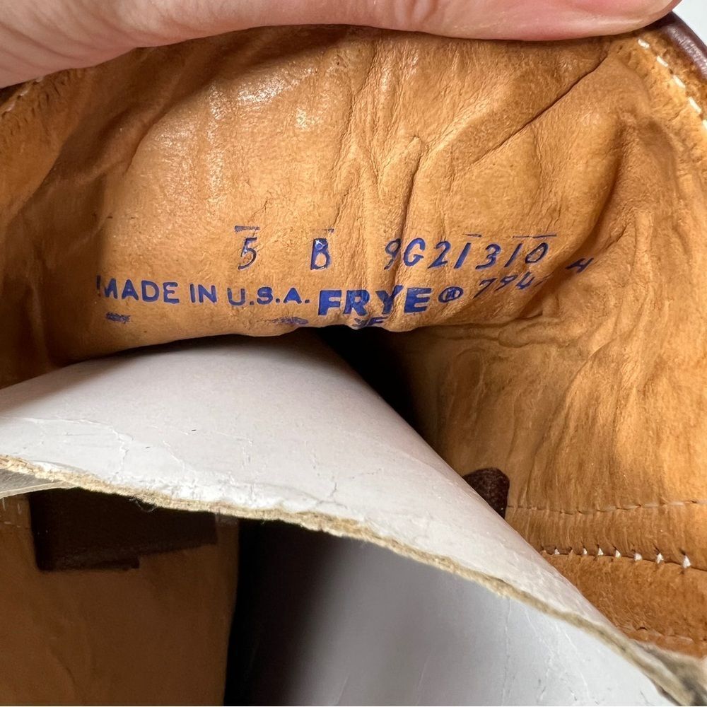 Vintage 1970s  Frye Boots Size 5 Brown Made in the USA  Dex Campus Boots - Picture 9 of 9